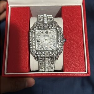 Elegant Silver Crystal Watch